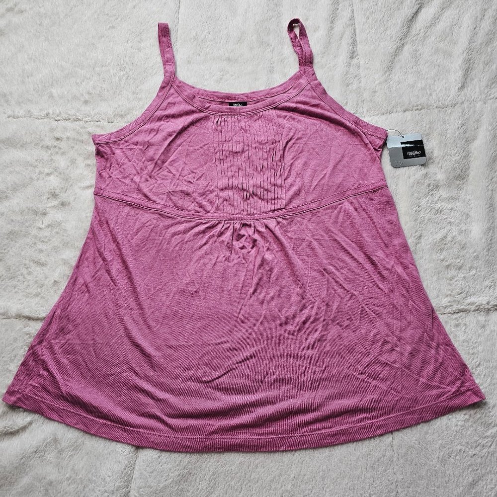 Vintage Mossimo Rose Pink Pleated Babydoll Tank Top 1X